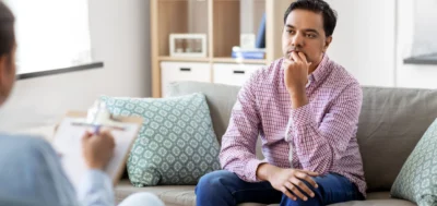 a patient in Idaho with PTSD and addiction attending recovery treatment