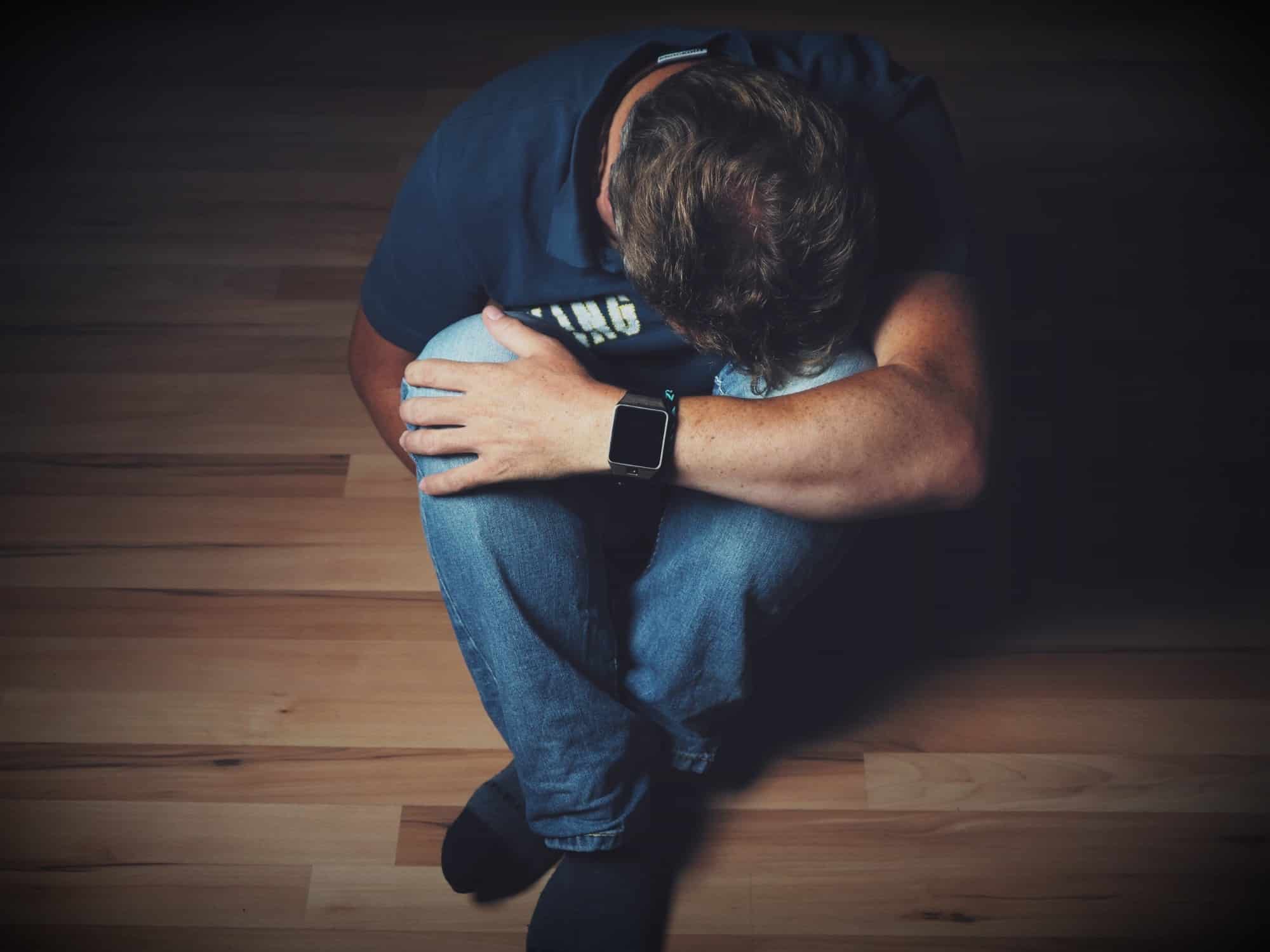 Man curled into fetal position while undergoing alcohol withdrawal