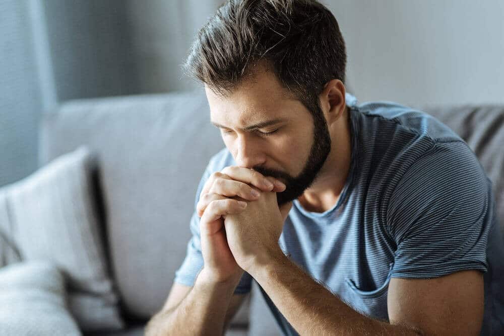 man showing signs of depression
